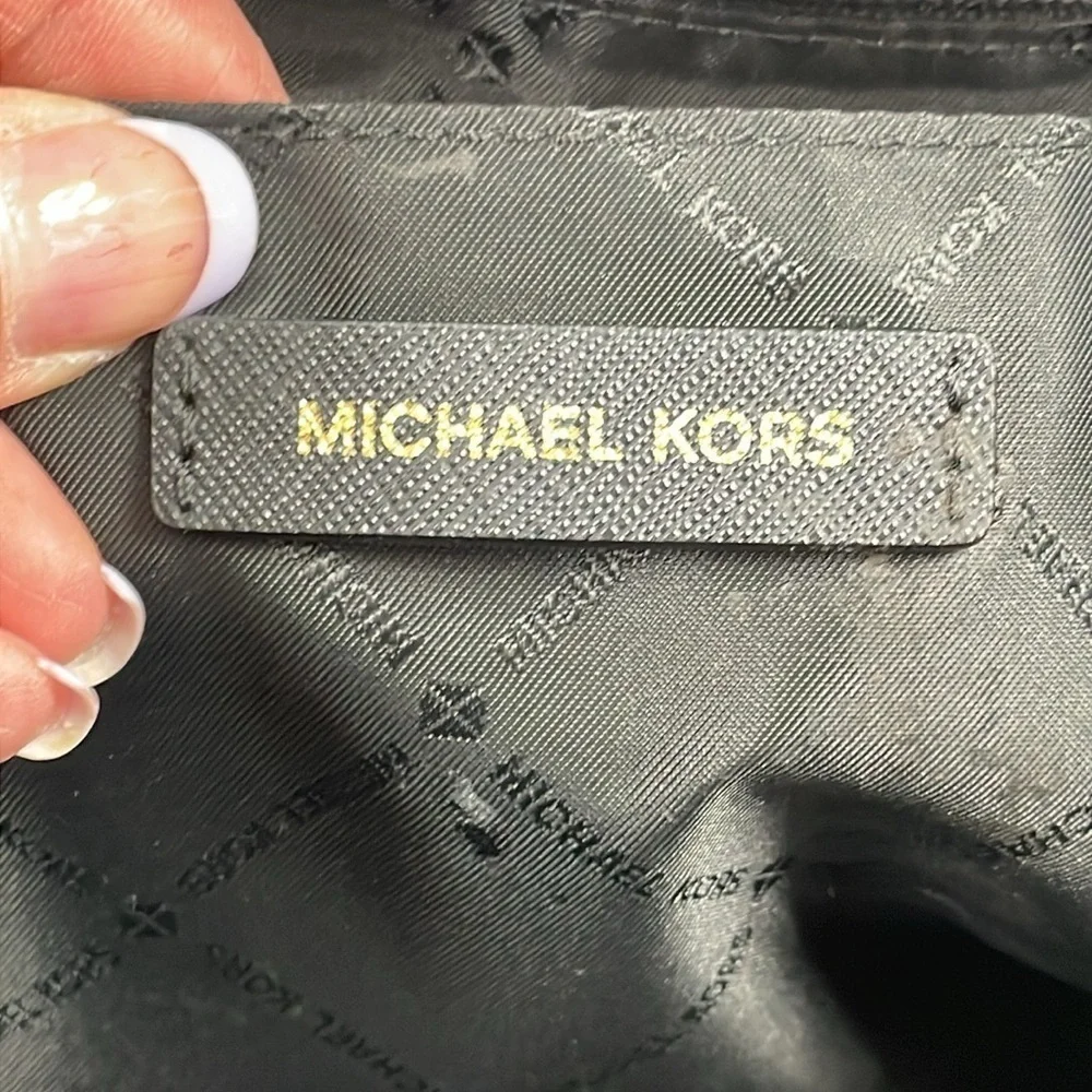 MICHAEL Michael Kors Ciara Saffiano Leather 2 Way Shoulder Bag Purse Black